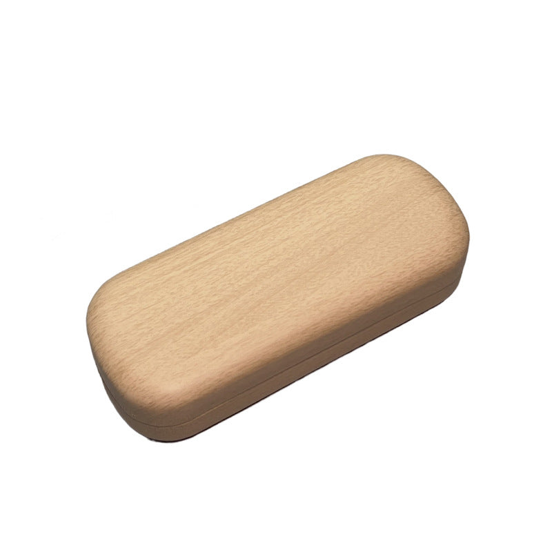 Glasses Box Japanese Literary Retro Wood Grain Round Iron Box Anti-Pressure And Anti-Fall Box Student Myopia Portable Glasses Storage Box